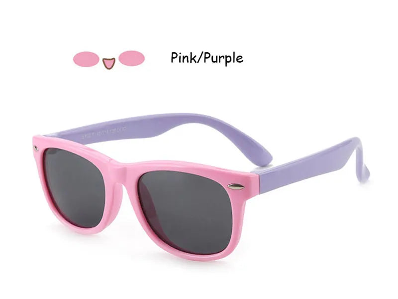 Sunglasses Kids Polarized Children Classic Brand Designer Eyeglasses Rivet TAC TR90 Flexible Safety Frame Shades For Boy Girl