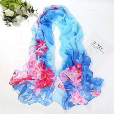 160*60cm New spring  summer explosion models multi-color printed chiffon silk scarf ladies wild sunscreen shawl decorative scarf