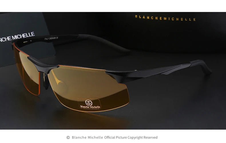 2026 Aluminum Magnesium Men Sunglasses Polarized Sports Driving Night Vision Goggles Sunglass Fishing UV400 Rimless Sun Glasses