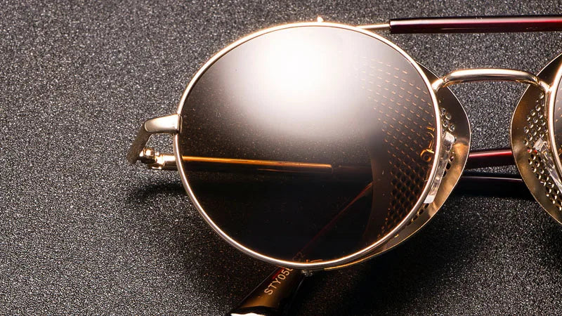 zml14 Retro Round Metal Sunglasses Steampunk Men Women Brand Designer Glasses Oculos De Sol Shades UV Protection