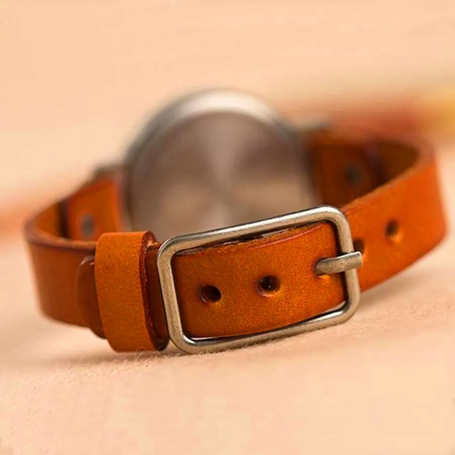 Shsby New Vintage Digital Hollow Genuine Cow Leather Strap Watches Women Dress Watches Female Quartz Watch Student Leisure Watch