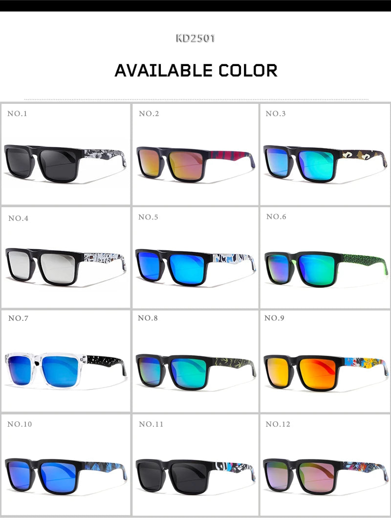 KDEAM Eye-catching Function Polarized Sunglasses For Men Matte Black Frame Fit. Painting Temples Play-Cool Sun Glasses With Case