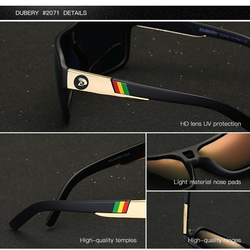 DUBERY Polarized Sunglasses Men's Driver Shades Male Sun Glasses For Men Original 2024 Luxury Brand Designer Oculos 008