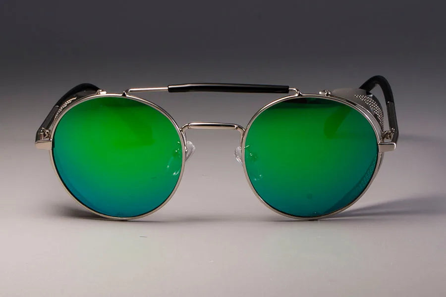 zml14 Retro Round Metal Sunglasses Steampunk Men Women Brand Designer Glasses Oculos De Sol Shades UV Protection