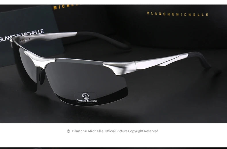 2026 Aluminum Magnesium Men Sunglasses Polarized Sports Driving Night Vision Goggles Sunglass Fishing UV400 Rimless Sun Glasses