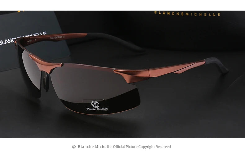 2026 Aluminum Magnesium Men Sunglasses Polarized Sports Driving Night Vision Goggles Sunglass Fishing UV400 Rimless Sun Glasses