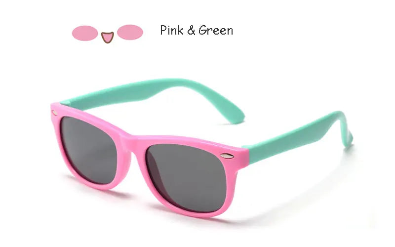 Sunglasses Kids Polarized Children Classic Brand Designer Eyeglasses Rivet TAC TR90 Flexible Safety Frame Shades For Boy Girl