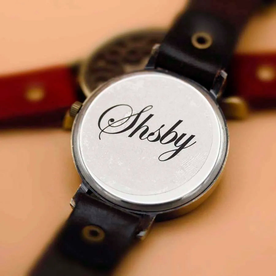 Shsby New Vintage Digital Hollow Genuine Cow Leather Strap Watches Women Dress Watches Female Quartz Watch Student Leisure Watch
