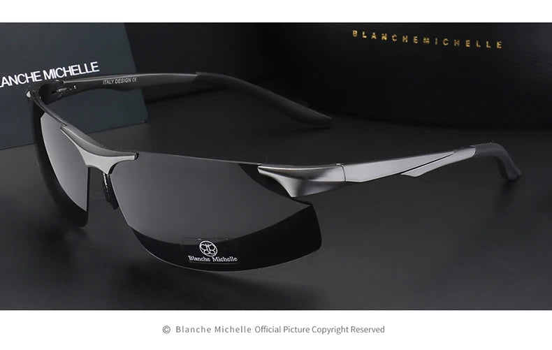 2026 Aluminum Magnesium Men Sunglasses Polarized Sports Driving Night Vision Goggles Sunglass Fishing UV400 Rimless Sun Glasses