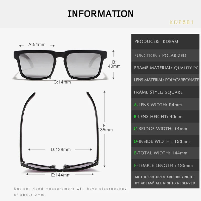 KDEAM Eye-catching Function Polarized Sunglasses For Men Matte Black Frame Fit. Painting Temples Play-Cool Sun Glasses With Case