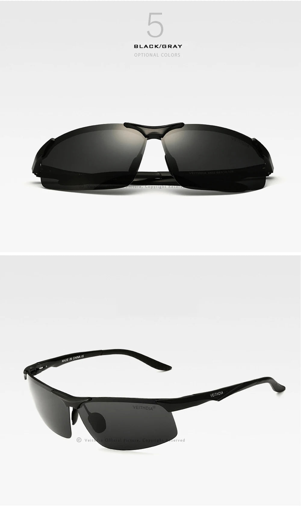 VEITHDIA Aluminum Magnesium Men's Polarized VU400 Sun Glasses Night Vision Mirror Male Eyewear Sunglasses Goggle Oculos  6502