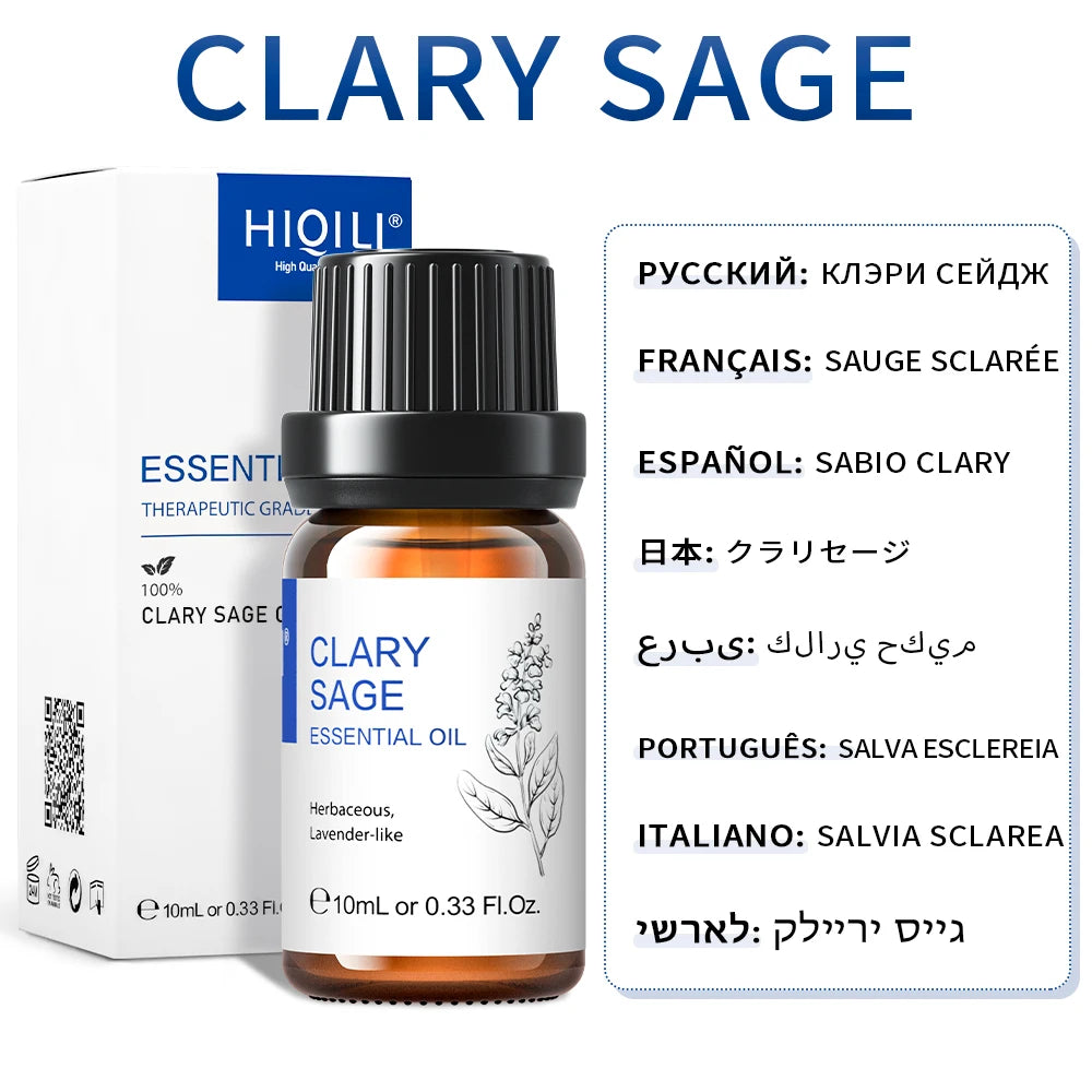 HIQILI Best Essential Oils ,100% Pure Nature for Aromatherapy | Humidifier, Massage,Diffuser, Skin & Hair Care,Perfume DIY-10ML