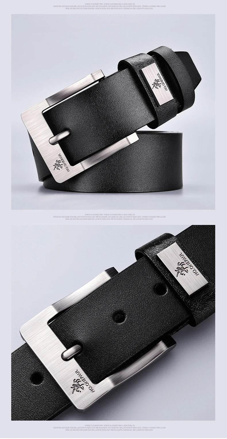 Leather Men's High-quality Buckle Jeans Leather Casual  Belt Business Denim Belt Men's Fashion Designer 2025 New