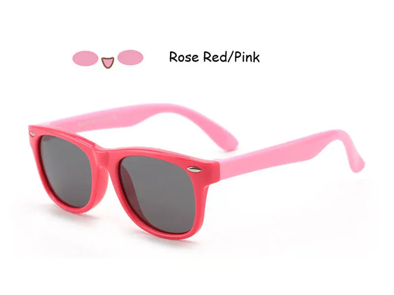 Sunglasses Kids Polarized Children Classic Brand Designer Eyeglasses Rivet TAC TR90 Flexible Safety Frame Shades For Boy Girl