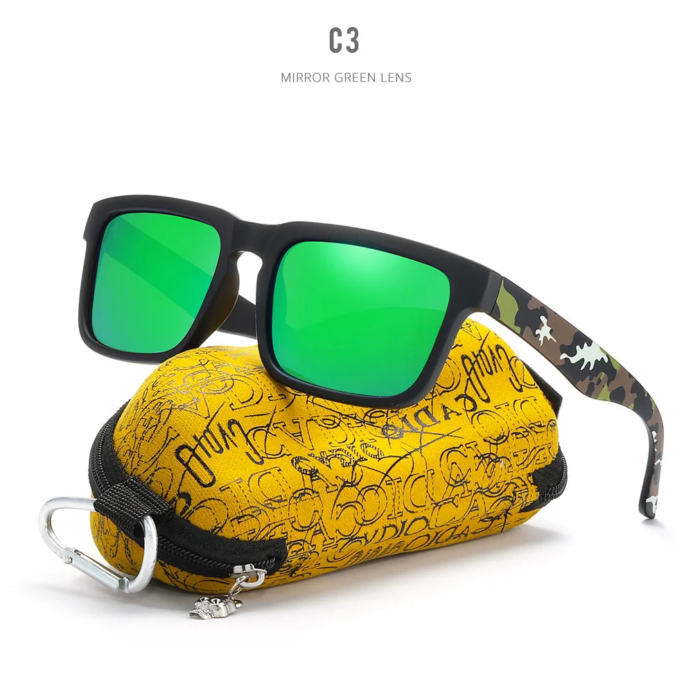 KDEAM Eye-catching Function Polarized Sunglasses For Men Matte Black Frame Fit. Painting Temples Play-Cool Sun Glasses With Case
