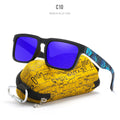 KDEAM Eye-catching Function Polarized Sunglasses For Men Matte Black Frame Fit. Painting Temples Play-Cool Sun Glasses With Case