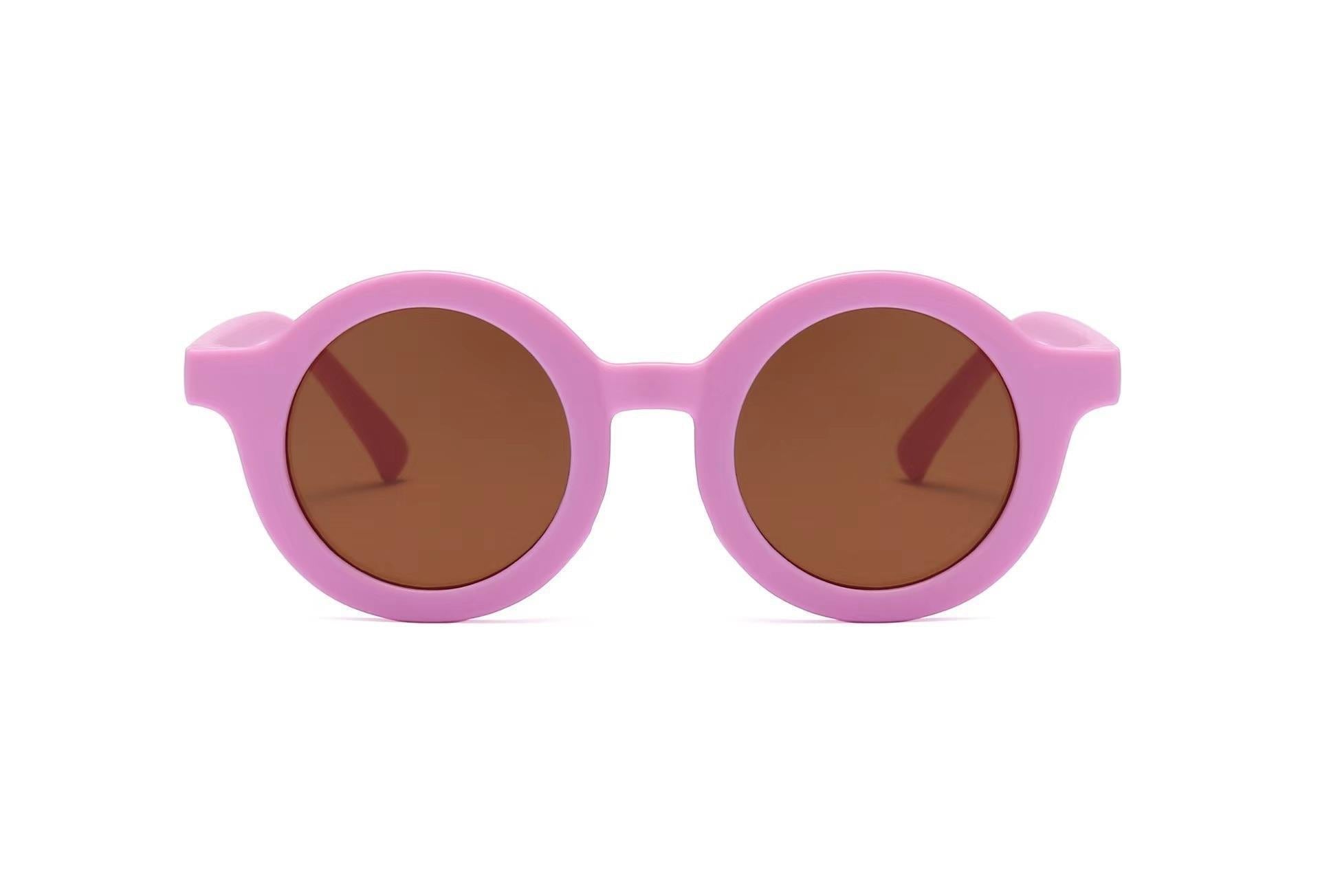 2023Ins Kidsren's Sunglasses Retro Boys and Girls Kidsren's Sunglasses Ready-Made Baby Round Frame Sunglasses