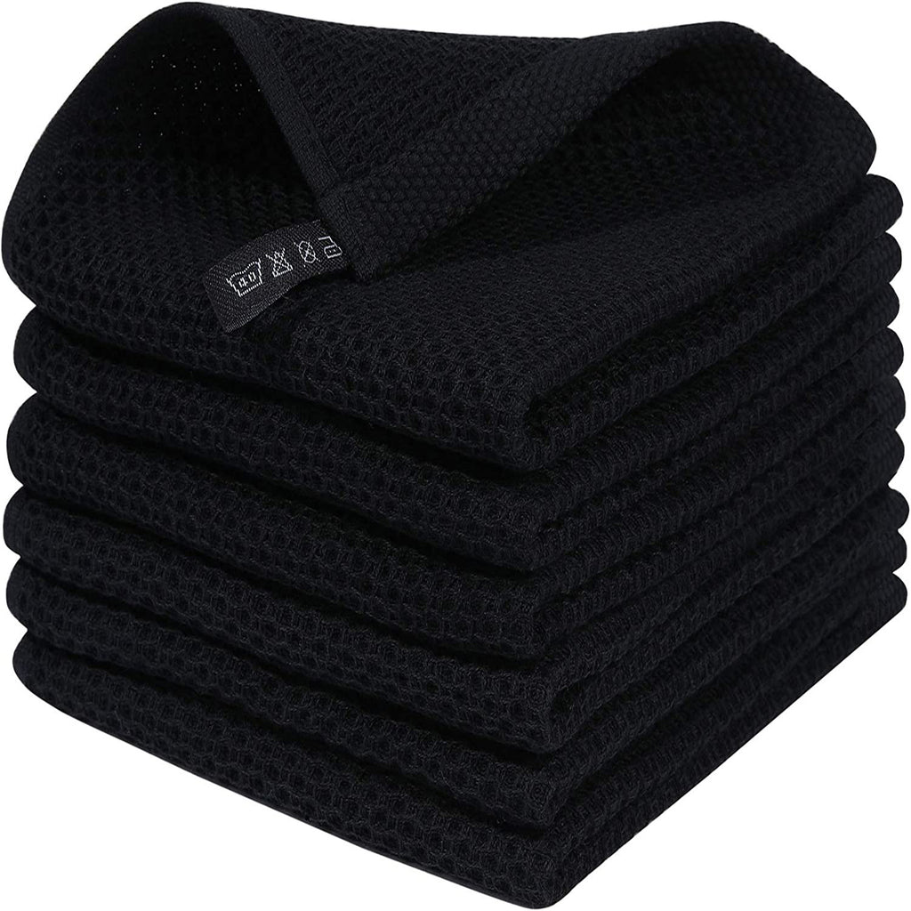 Cross-border Amazon pure cotton honeycomb kitchen dishwashing square towel can be suit with hook waffle square towel generation sticker code