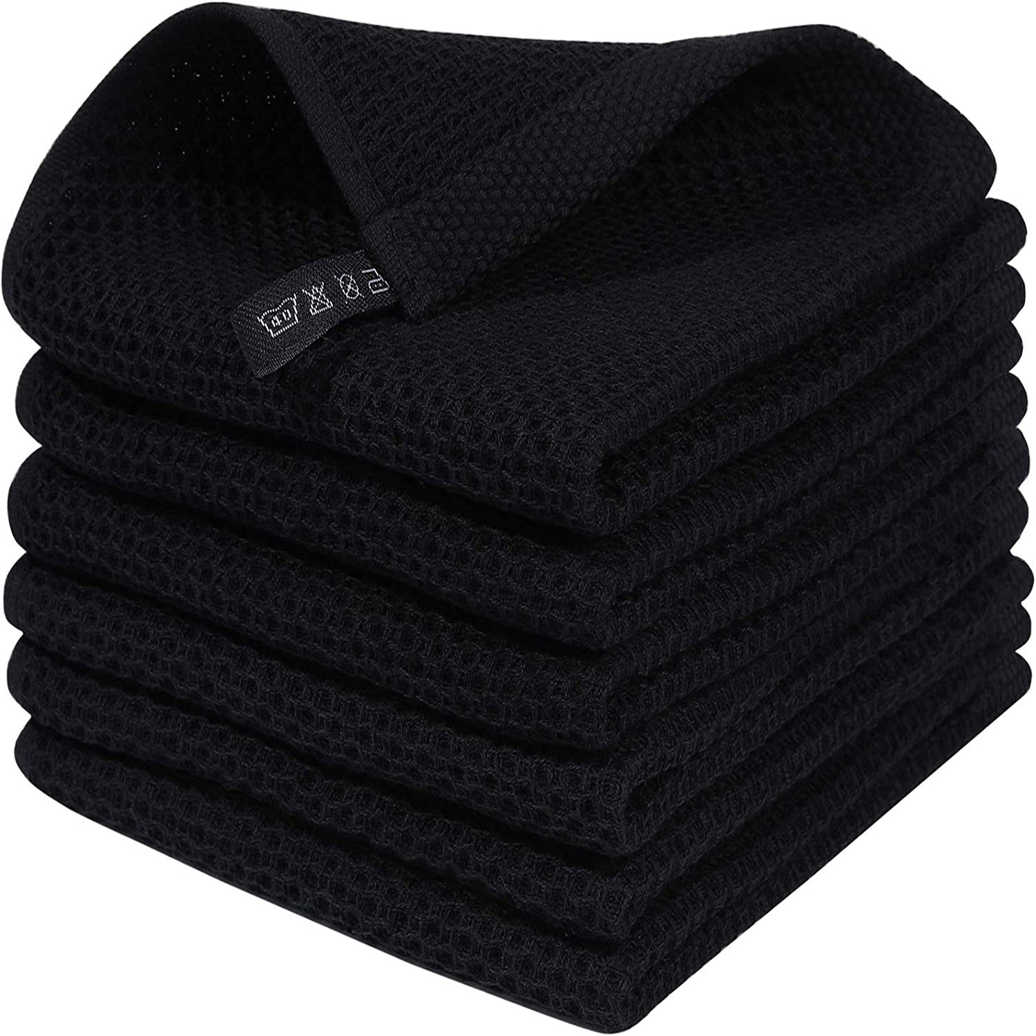 Cross-border Amazon pure cotton honeycomb kitchen dishwashing square towel can be suit with hook waffle square towel generation sticker code