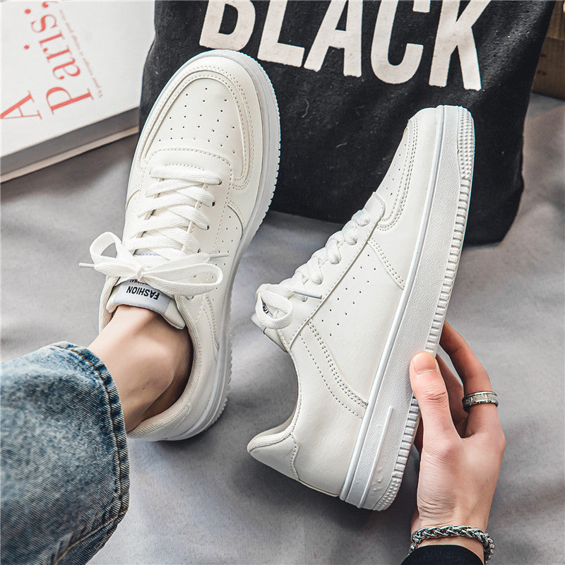 White Shoes Men's Summer Breathable Youth Casual All-match Men's Shoes 2024 New Student Pure White Sports Shoes
