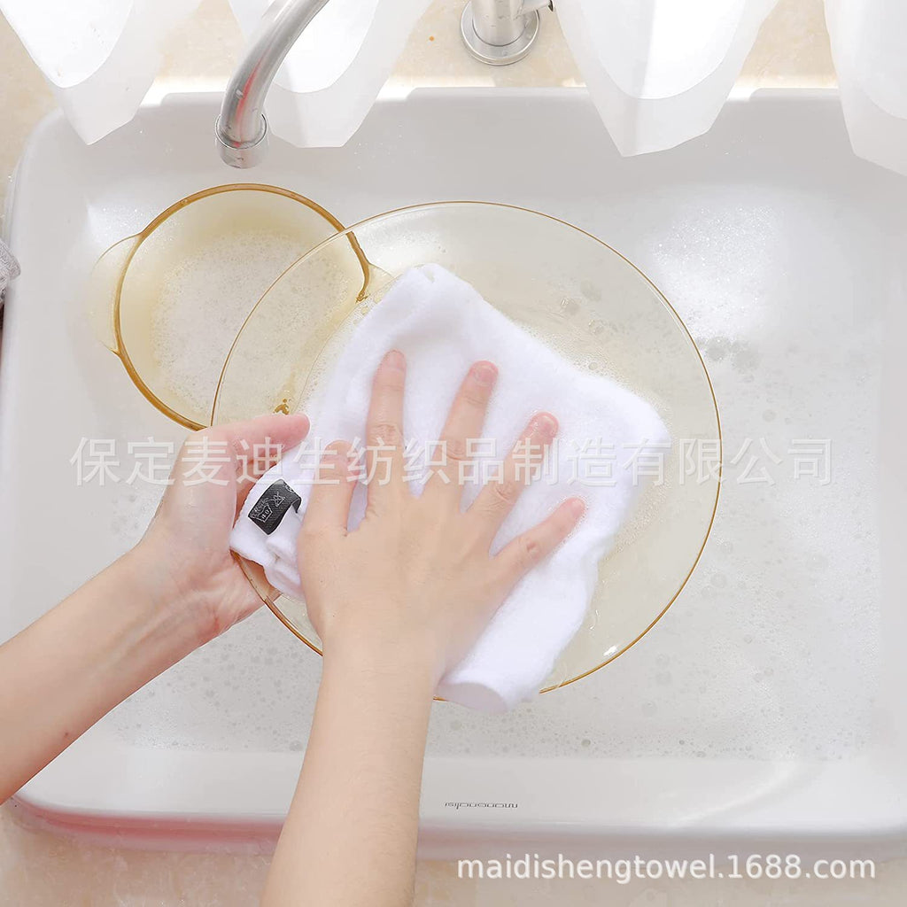 Cross-border Amazon pure cotton honeycomb kitchen dishwashing square towel can be suit with hook waffle square towel generation sticker code