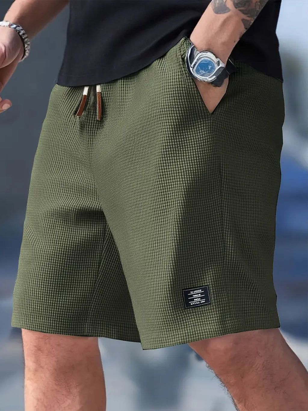 Cross-Border European and American Men's Casual Sports Shorts Summer Versatile Men's Large Size Loose Five-Point Pants Pineapple Plaid Shorts for Men