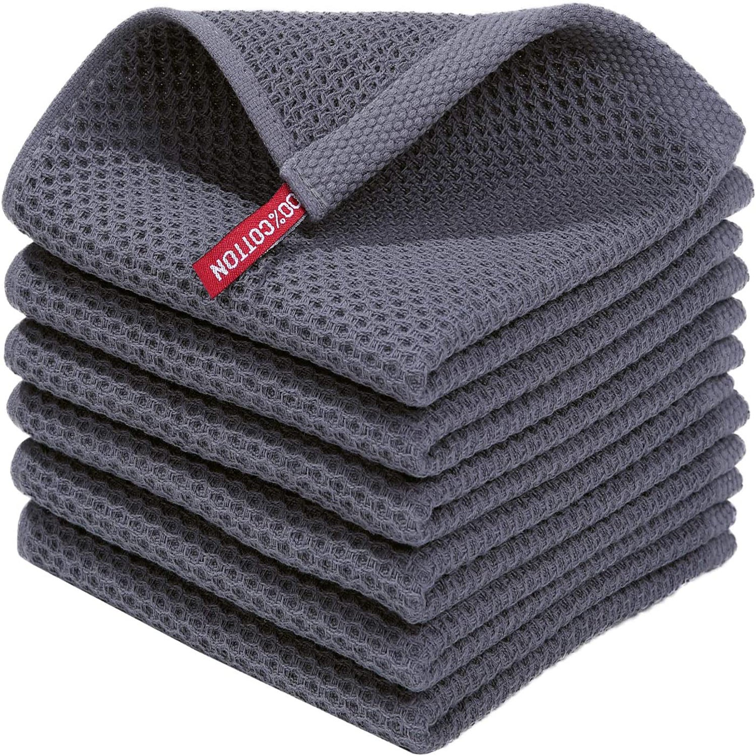 Cross-border Amazon pure cotton honeycomb kitchen dishwashing square towel can be suit with hook waffle square towel generation sticker code