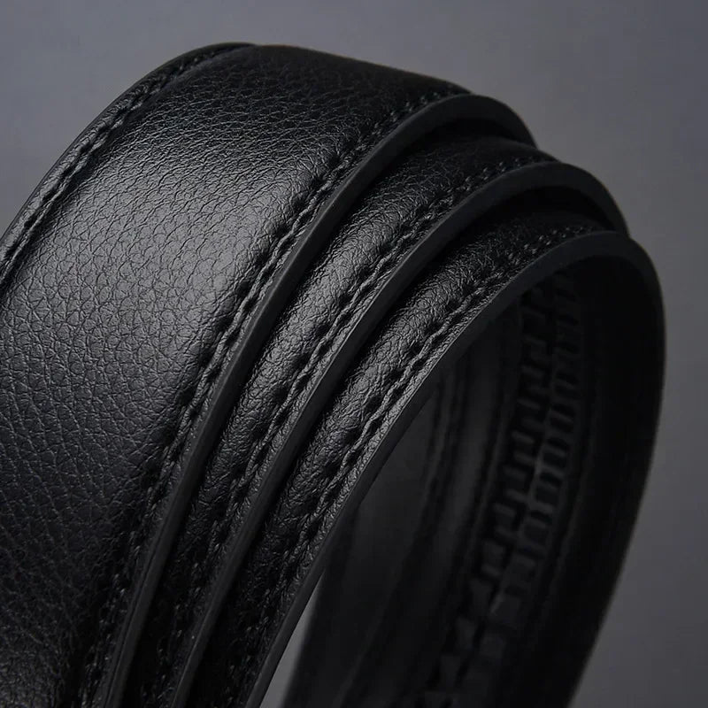 Men's Automatic Click Belt - Luxury Designer PU Leather with Alloy Buckle for Jeans & Business Wear