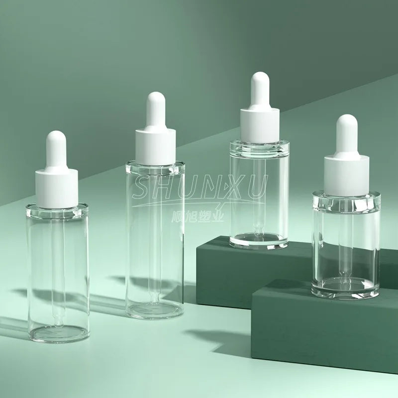 Dropper Essential Oil Bottle 20/30/40/50ml Plastic PET Dropper Bottle Transparent DIY Makeup Packaging Bottle Cosmetic Container
