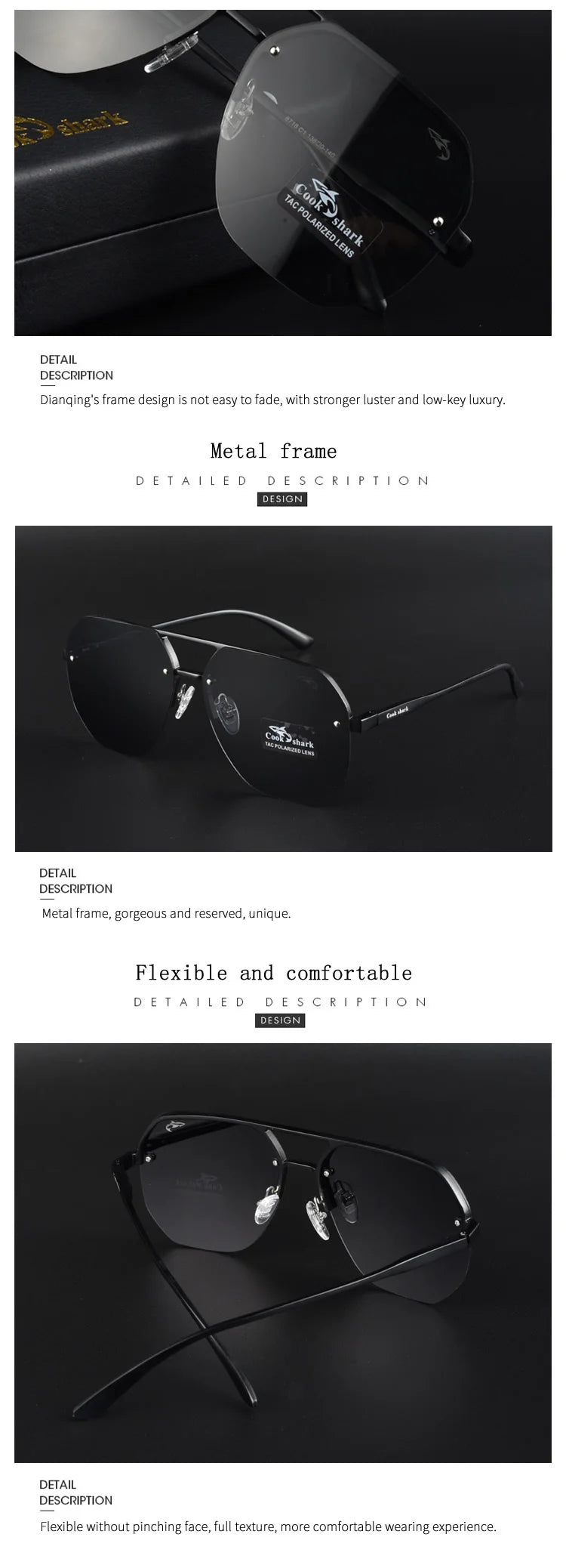 Cook polarized sunglasses for men's driving glasses special trend color-changing sunglasses day and night new