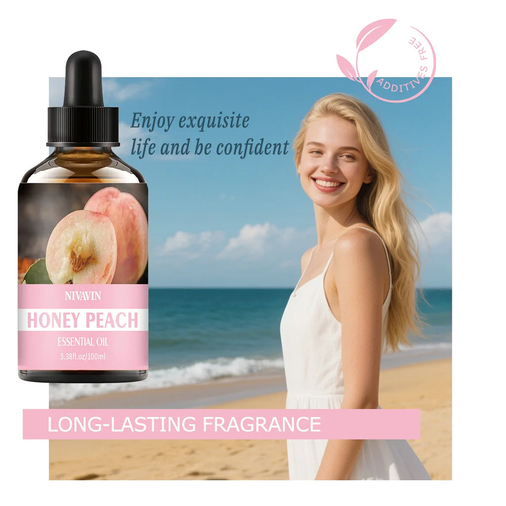 30ml/60ml/100ml peach essential oil is suitable for facial hydration, moisturizing, hair care, skin care, and perfume making