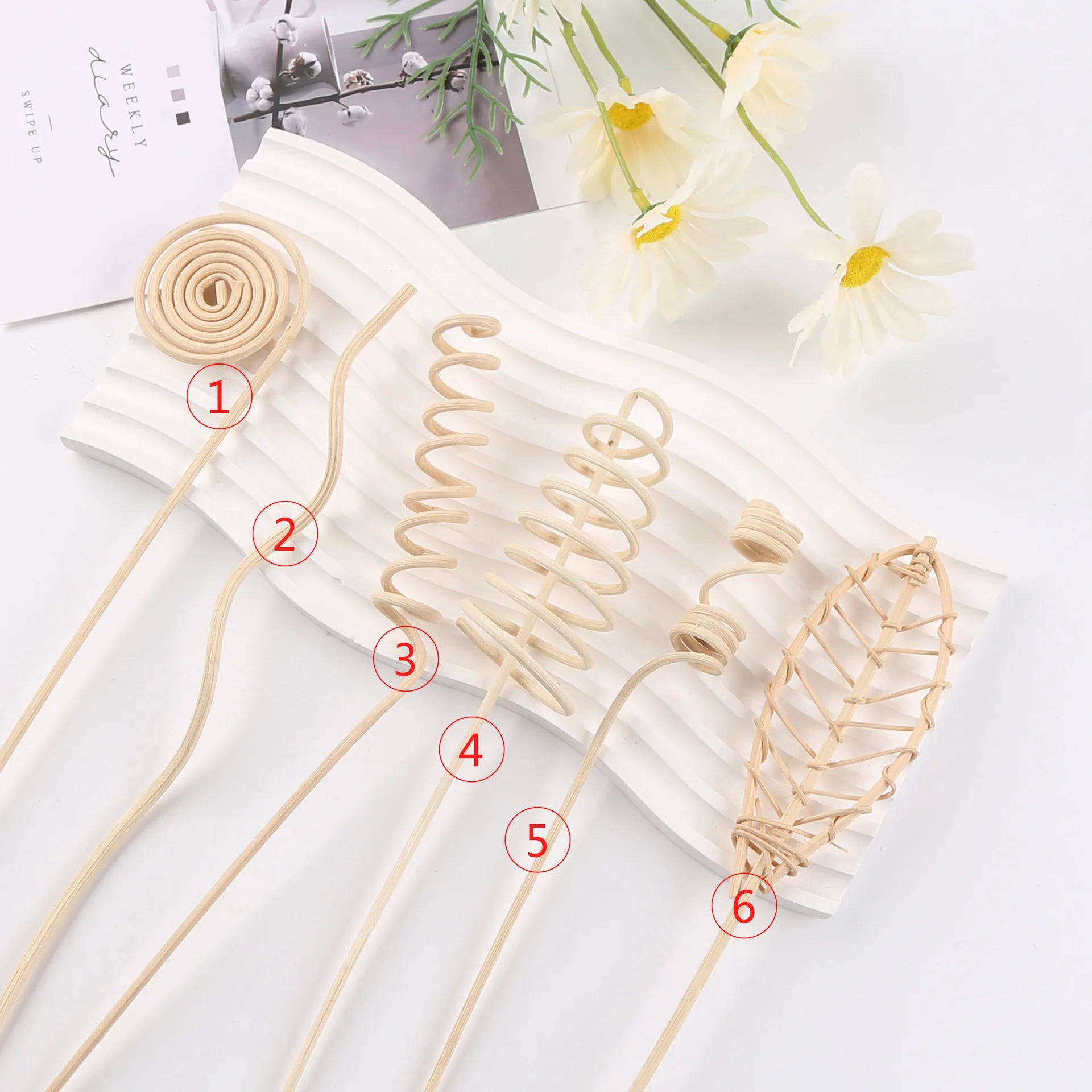 6pcs rattan aromatherapy sticks, essential oil expansion sticks, volatile sticks, suitable for expanding essential oil fragrance