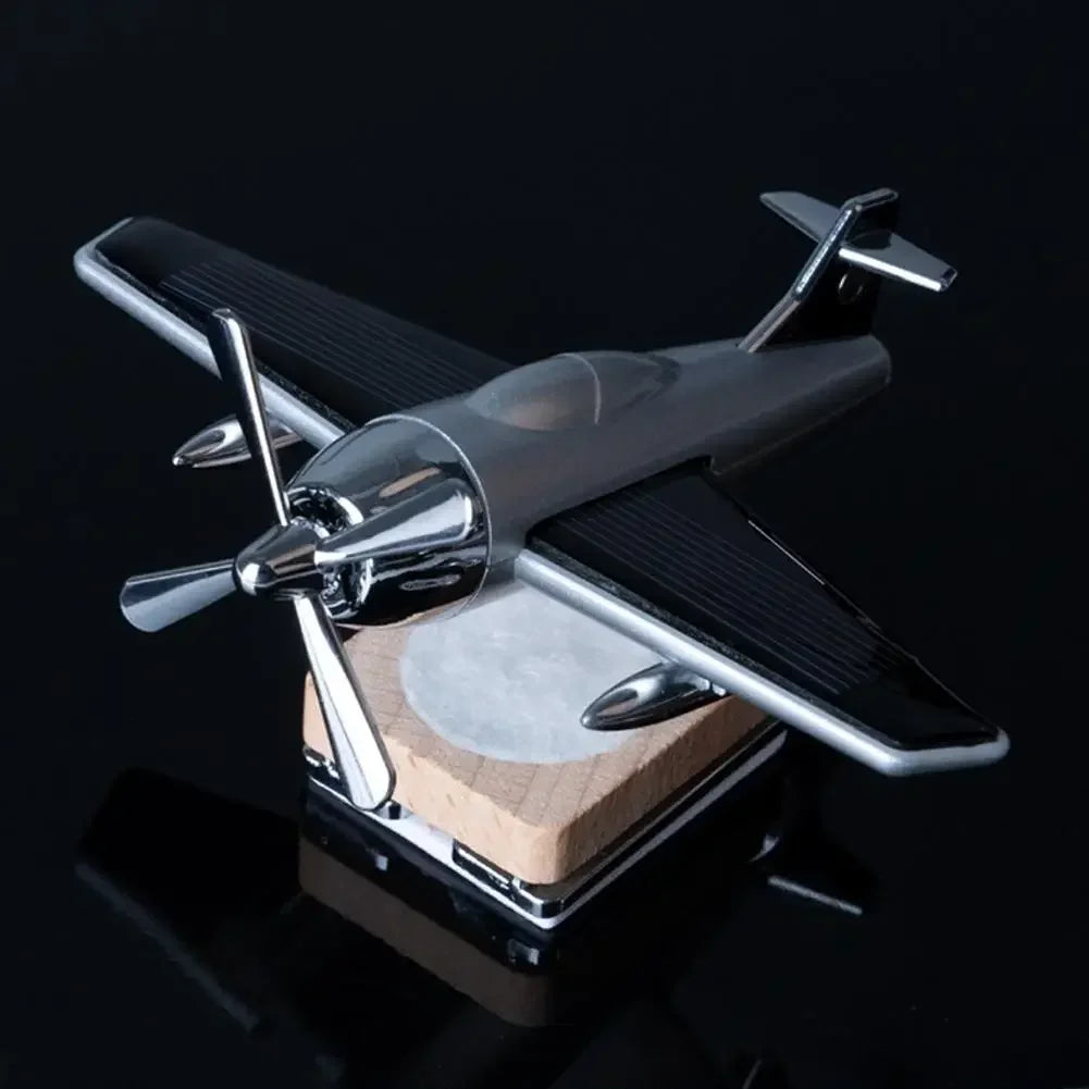 Car Essential Oil Diffuser Solar Airplane Air Freshener Wooden Base Fragrance Aromatherapy Diffuser Ornaments Auto Accessories