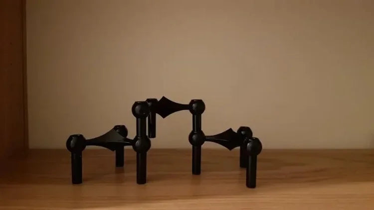 Metal Molecular Structure Candle Holder Nordic Silver Candlestick Centerpiece Living Room Decoration Gift Home Decore Candelabra