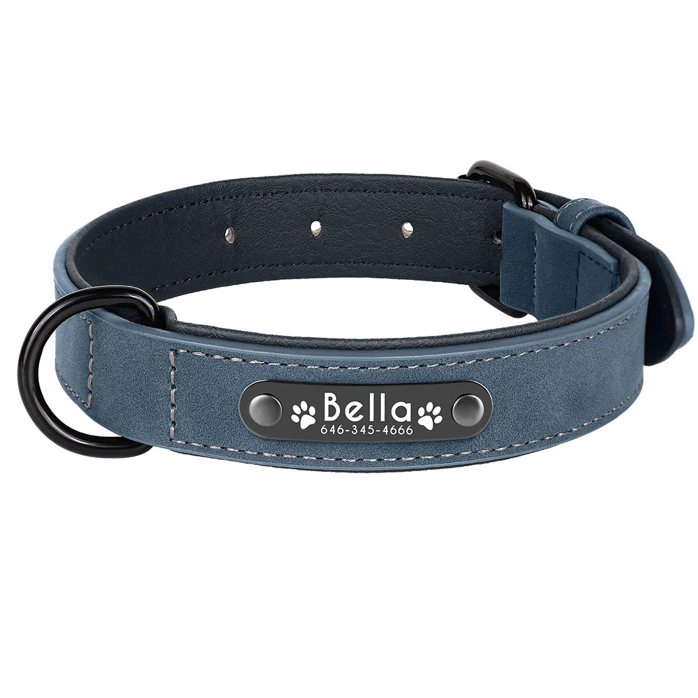 Dog Collars Personalized Custom Leather Dog Collar Name ID Tags For Small Medium Large Dogs Pitbull Bulldog Beagle Correa Perro