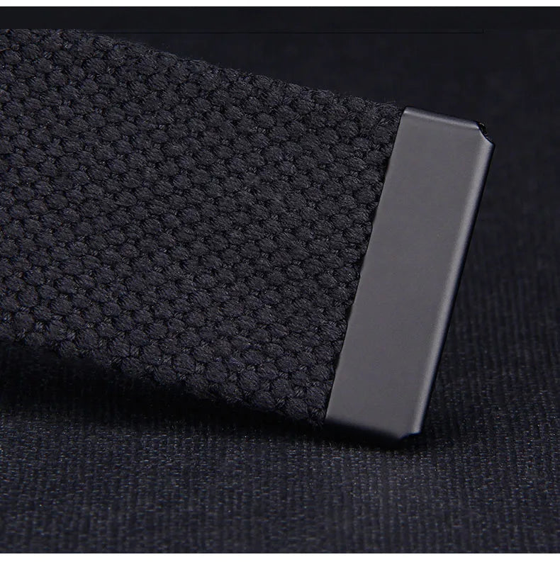 Canvas Nylon Belts Men Black Automatic Buckle Unisex Women Large Big Size Jeans Belts Plus LONG Extra Size 160 150 140 130cm