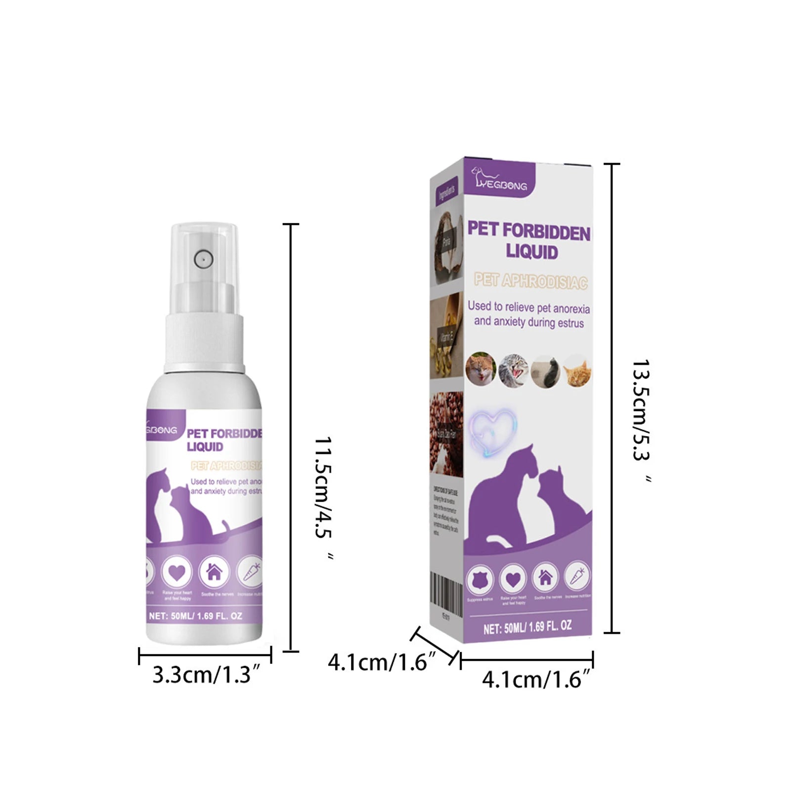 Pet Calming Spray Pheromone Mood Calming Diffuser Improve Estrus Agitation Anxiety Relief Prevent Howling Cat Dog Health Supply