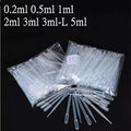 500pcs 1000pcs 2000pcs 0.2ml 0.5ml 1ml 2ml 3ml 5ml Transparent Plastic Pasteur Pipette Disposable Essential Oil Dropper