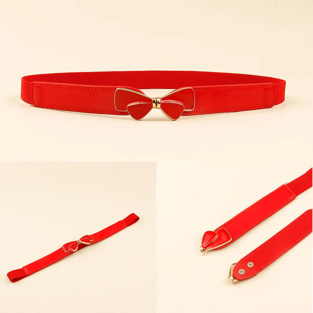 Women Skinny Belt for Dresses Ladies Fashion Elastic Belts Waist Band Cinch Waistband