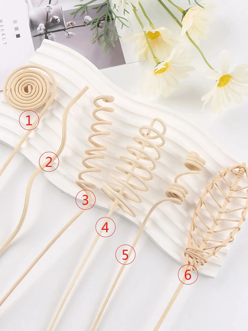 6pcs rattan aromatherapy sticks, essential oil expansion sticks, volatile sticks, suitable for expanding essential oil fragrance