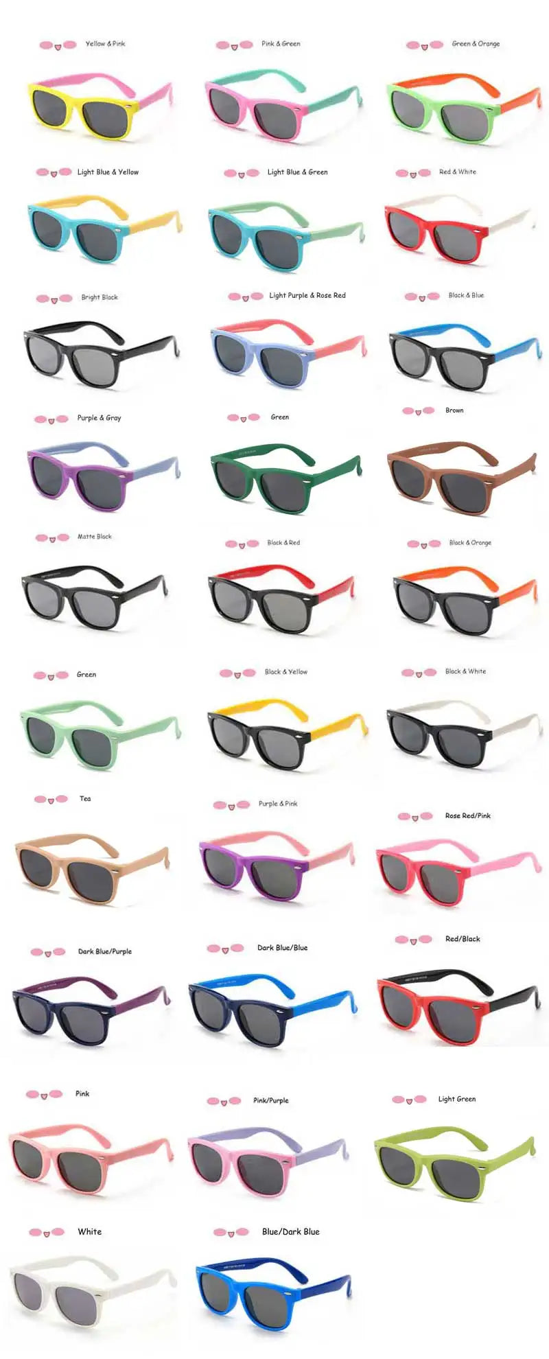 Sunglasses Kids Polarized Children Classic Brand Designer Eyeglasses Rivet TAC TR90 Flexible Safety Frame Shades For Boy Girl