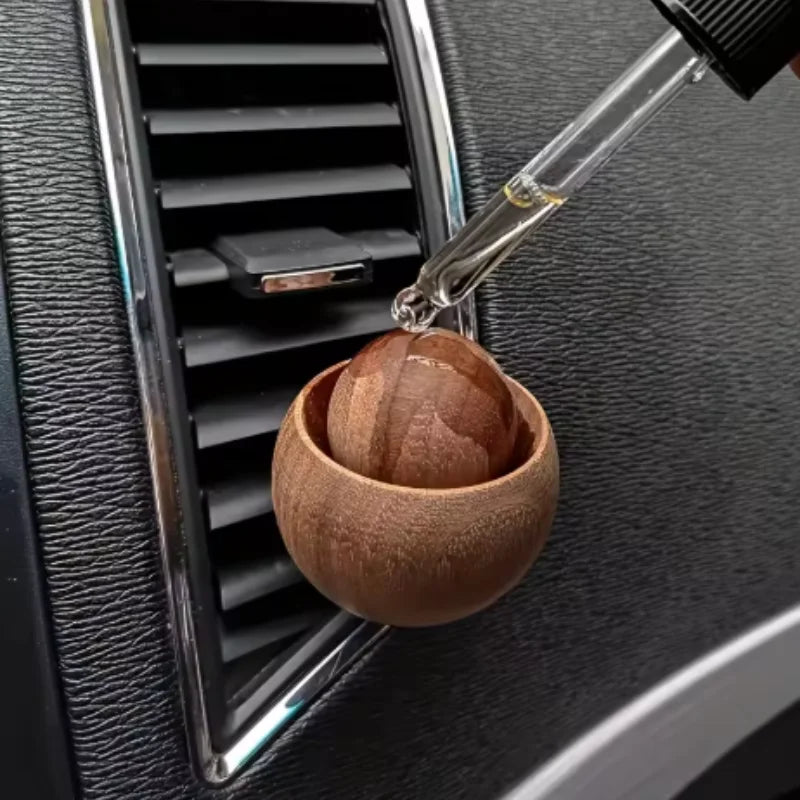 Car & Home Essential Oil Diffuser - Made of Wood Mini Cute Natural Fragrance Diffuser Suitable for Bedroom Living Room Bathroom
