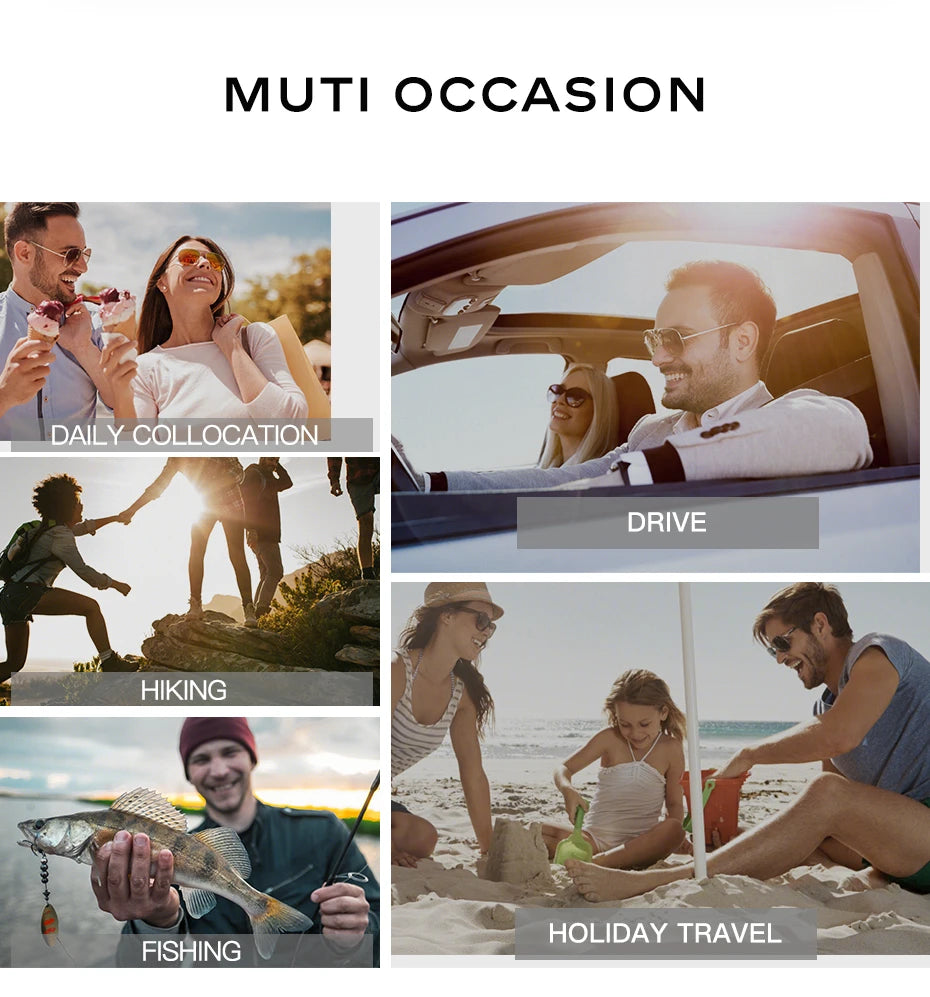 CAPONI Photochromic Men's Sunglasses Polarized Classic Brand Design Anti Ray Shades Driving Square Sun Glasses Men UV400 BS8724
