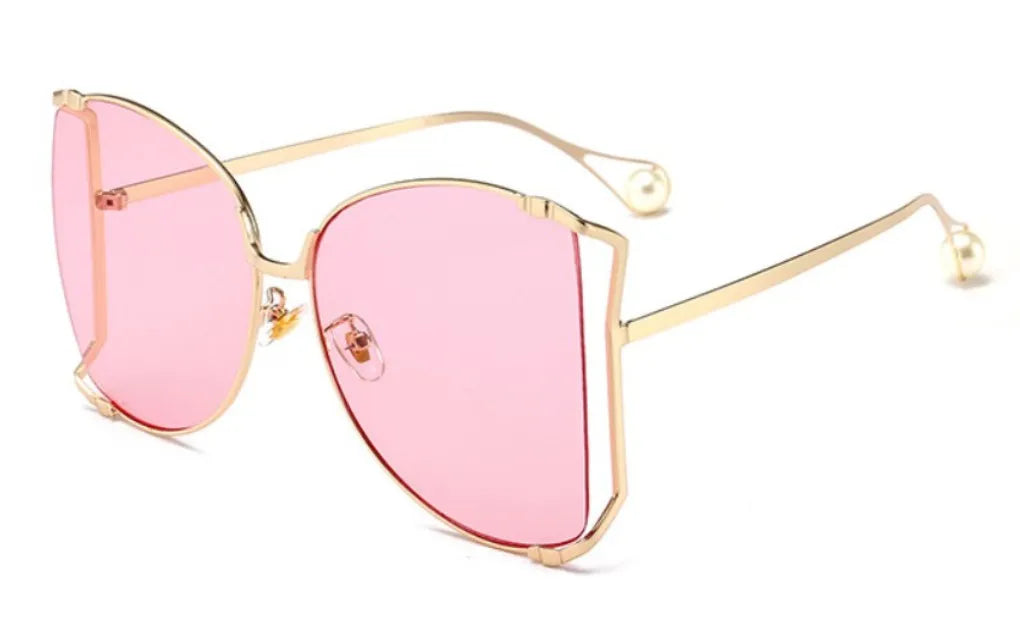 45476 Oversize Square Sunglasses Women Metal Frame Fashion Luxury Hollow Frame Brand Sunglasses Female Gradient Shades