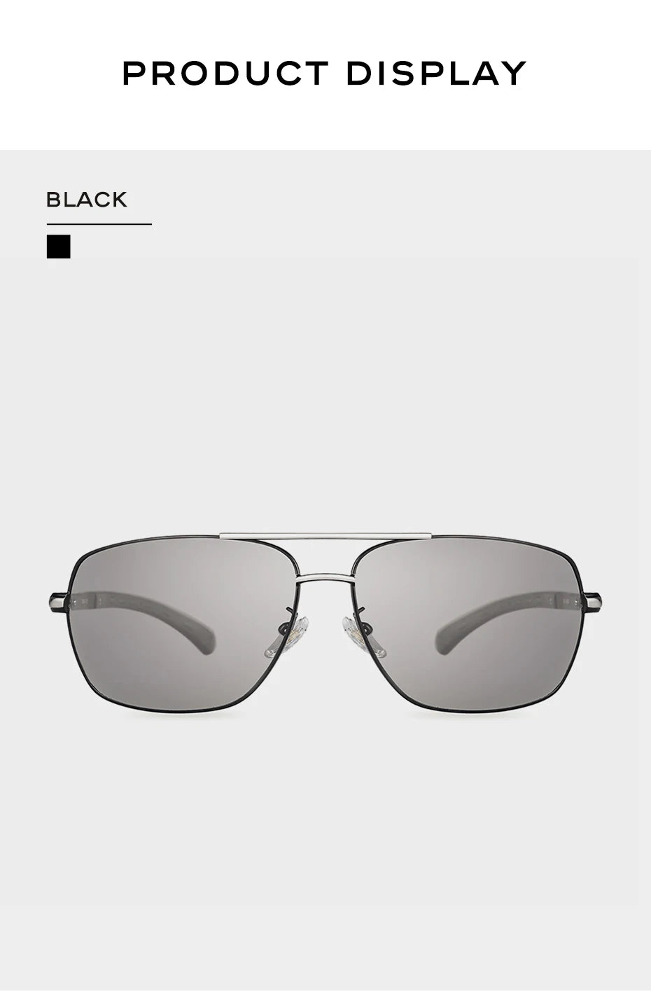 CAPONI Photochromic Men's Sunglasses Polarized Classic Brand Design Anti Ray Shades Driving Square Sun Glasses Men UV400 BS8724