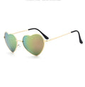 Ladies Heart Shaped Sunglasses metal Women Brand Designer Fashion Rimless LOVE Clear Ocean Lenses Sun Glasses Oculos UV400