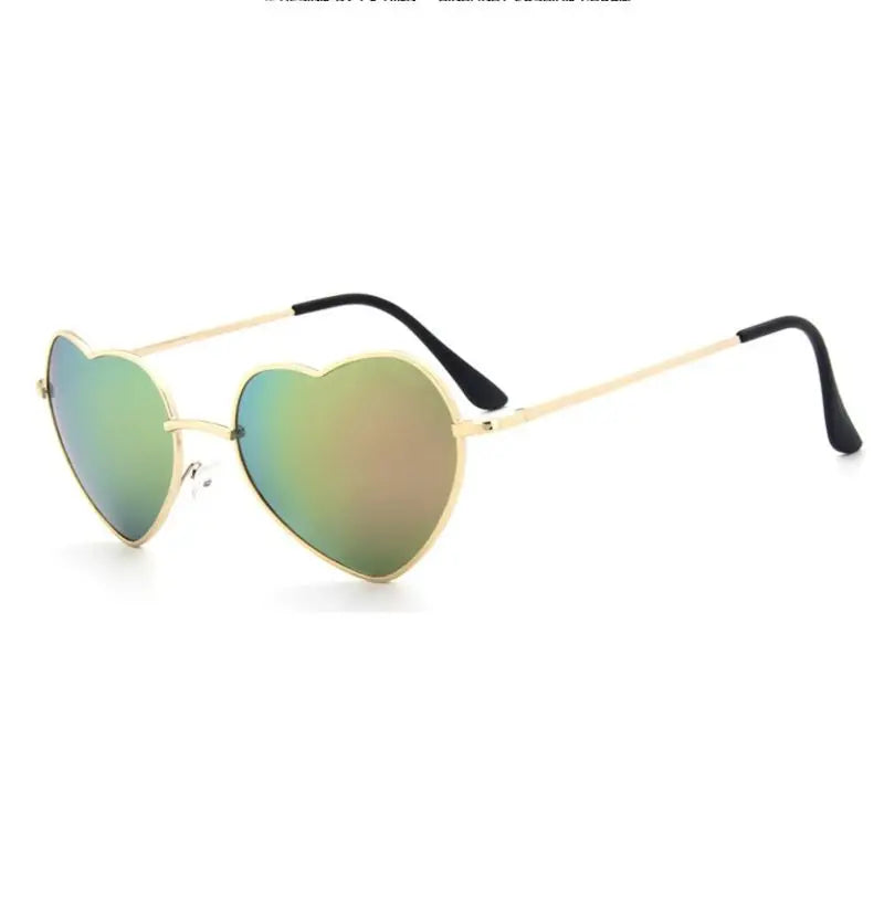 Ladies Heart Shaped Sunglasses metal Women Brand Designer Fashion Rimless LOVE Clear Ocean Lenses Sun Glasses Oculos UV400