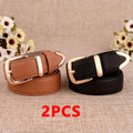 Fashion Women Leather Belts High Quality Gold Buckle Best Matching Dress Jeans Belts for Lady LB2146