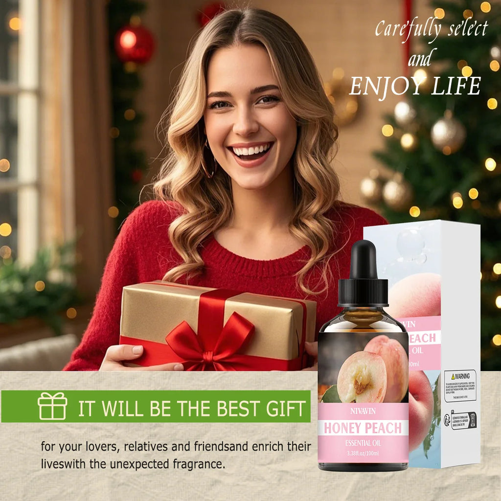 30ml/60ml/100ml peach essential oil is suitable for facial hydration, moisturizing, hair care, skin care, and perfume making