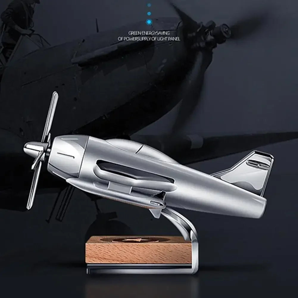 Car Essential Oil Diffuser Solar Airplane Air Freshener Wooden Base Fragrance Aromatherapy Diffuser Ornaments Auto Accessories